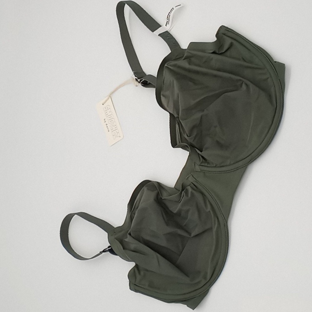 Aerie SMOOTHEZ Microfiber Unlined Bra Royal Palm Green 40D